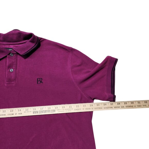 Banana Republic Organic Pique Tipped Polo Shirt XL‎ Purple Short Sleeve Mens - Picture 7 of 9